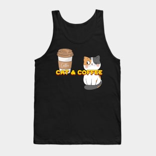 cat and coffee Tank Top